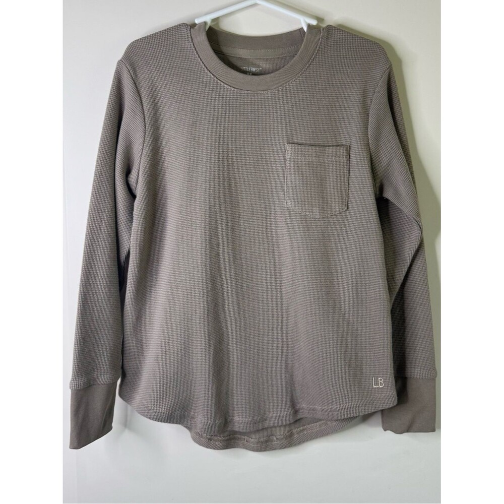 Little Bipsy Boy's Long-Sleeve Waffle Pocket Tee — Taupe 5-6T